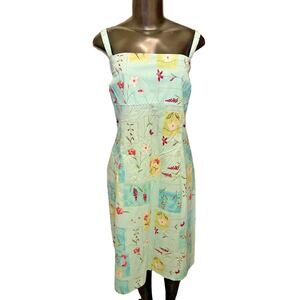 16 Yves Cossette Depeche Mode Floral Sundress Turquoise Zipper NWT